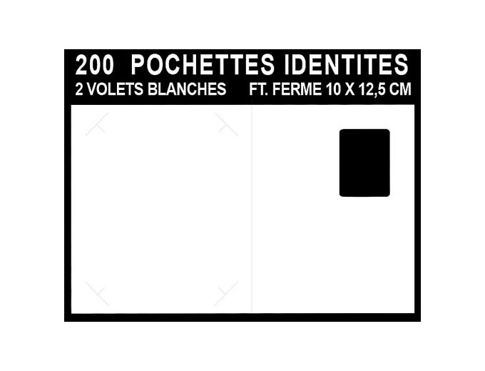 200 POCHETTES IDENTITES POLA FUJI 2 VOLETSBLANCHE