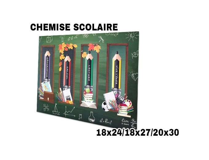 100 CHEMISES SCOLAIRE  CRAYONS  18x24 18x27 20x30