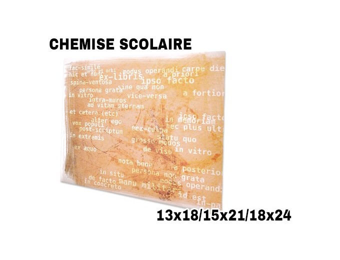 100 CHEMISES SCOL  LATIN  13x18 15x21 18x24 Sur co