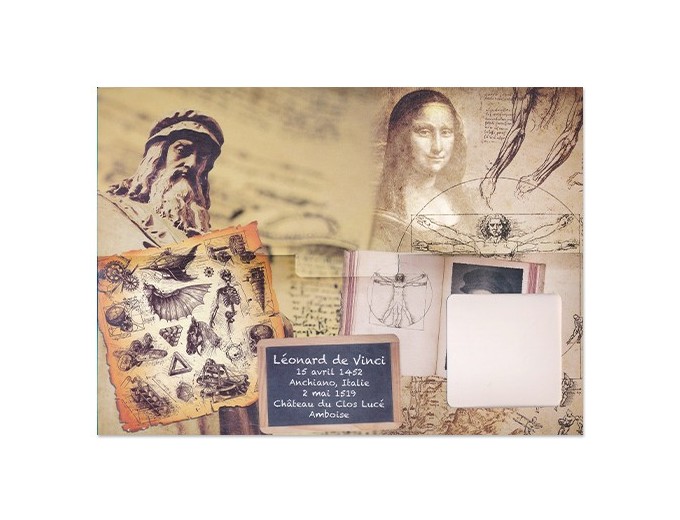 50 POCHETTES 22X32   LEONARD DE VINCI     FENETRE