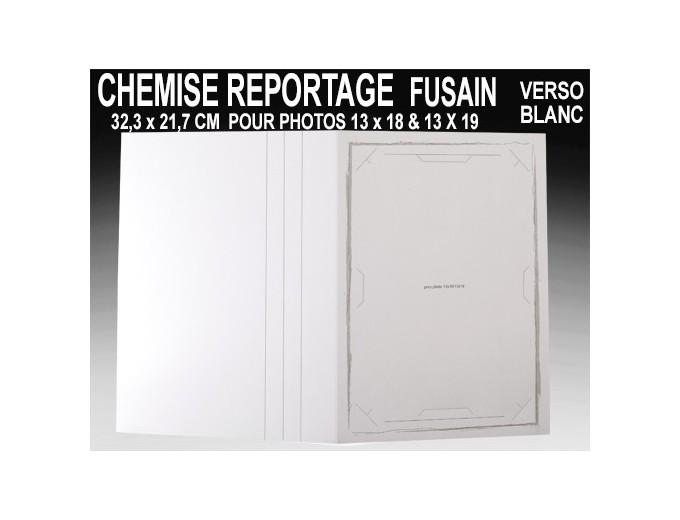 100 CHEMISES REPORTAGE FUSAIN POUR 13X18, 13X19