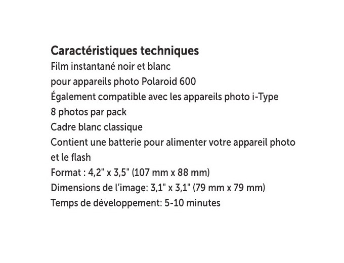 Film Polaroid couleur 600 pour appareil 600