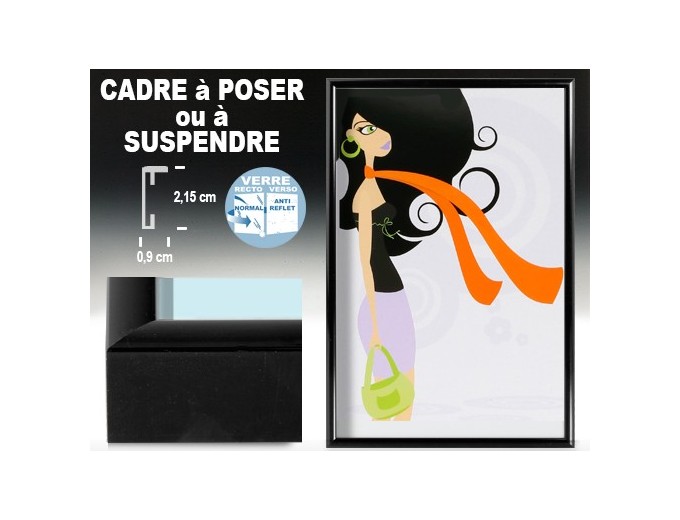DEKNUDT CADRE ALU NOIR 9mm POUR 18x24