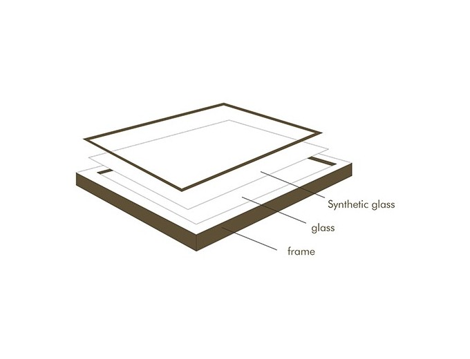 Deknudt cadre verre bord alu avec effet flottant S028