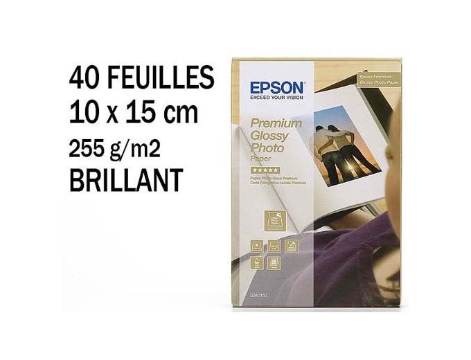 EPSON PAPIER PREMIUM GLACE 255G 40F 10x15