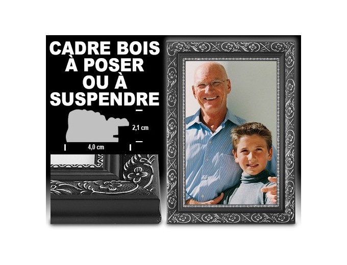 CADRE 20X30 BOIS BAROCK NOIR