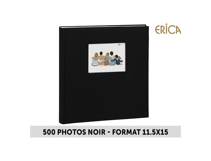 ALBUM 11,5X15 MEMO SQUARE 500phNOIR 5V P