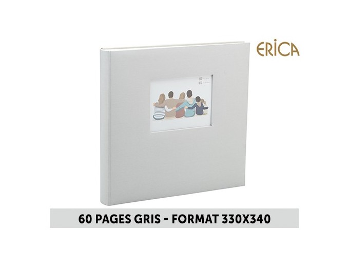 ERICA ALBUM ADHESIF  SQUARE  330X340 60 PAGESGRIS