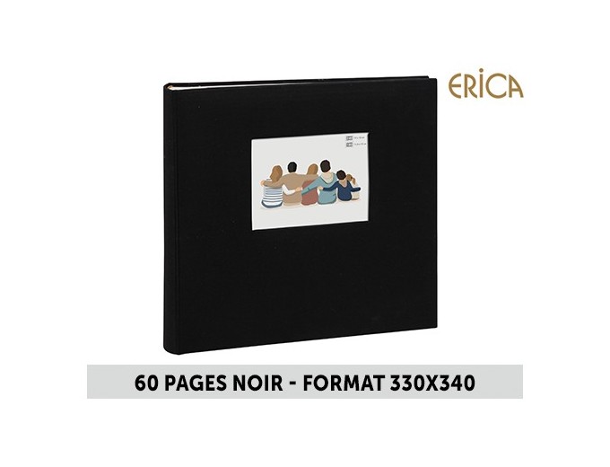 ERICA ALBUM ADHESIF  SQUARE  330X340 60 PAGESNOIR