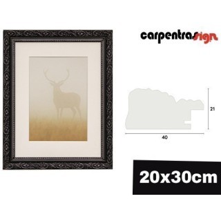CADRE 20X30 BOIS BAROCK NOIR
