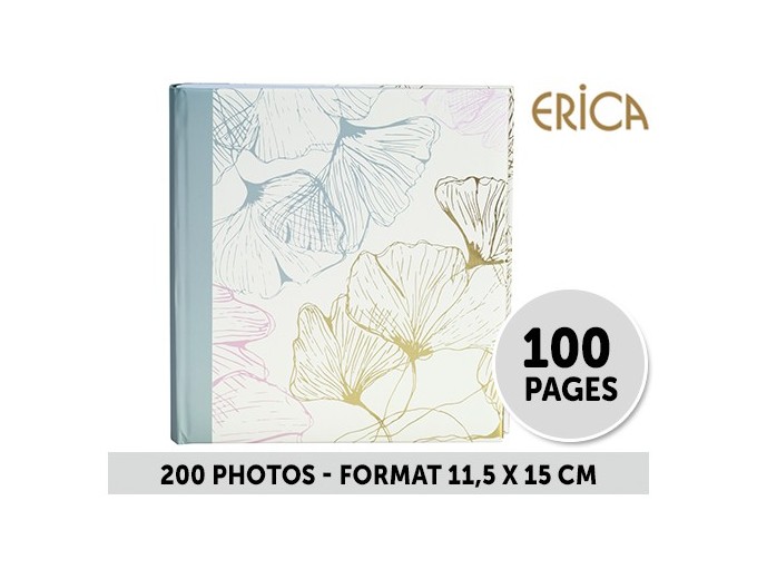 ERICA ALBUM 11,5X15 MEMO  FLOWERS3  200P GRIS