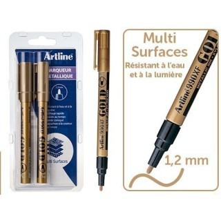 WALTHER BLISTER DE 2 MARQUEURS OR EXTRA FIN  12mm