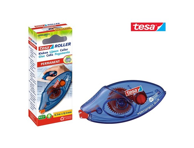 TESA ROLLER JETABLE COLLE PERMANENTE 84mmX85m