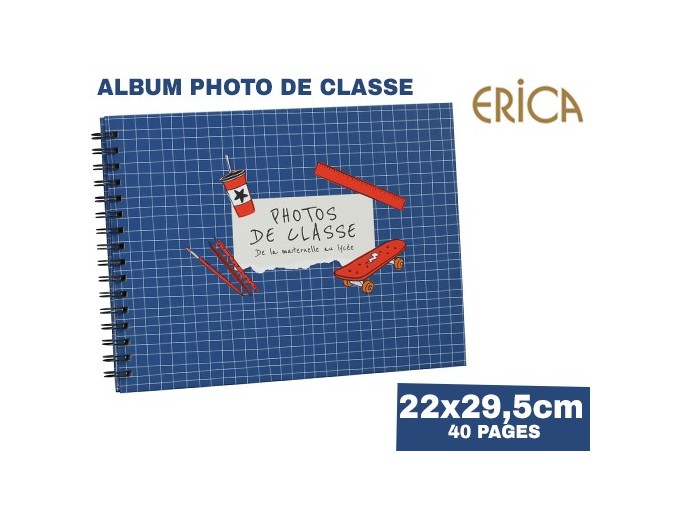 ERICA ALBUM SPIRALE PHOTOS DE CLASSE 40 PH BLEU
