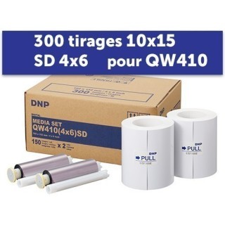PAPIER DNP pour DP-QW410 300 tirages 10X15 stand