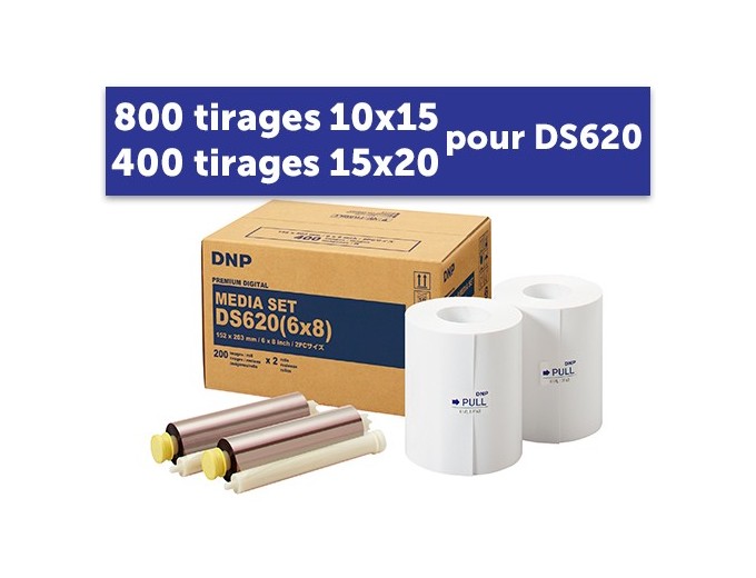 PAPIER DNP pour DS620 800 tirag 10X15 ou 400 15x20