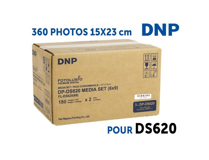 PAPIER DNP pour DS620  360 tirages  15x23