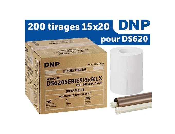 PAPIER DNP  DS620 Super Matte 200 tirages 15x20