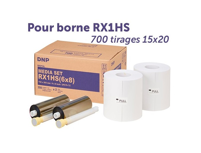 PAPIER DNP pour Borne RX1HS   700 tirages 15x20