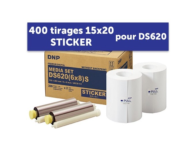 PAPIER DNP pour DS620 400 tirages15X20 sticker
