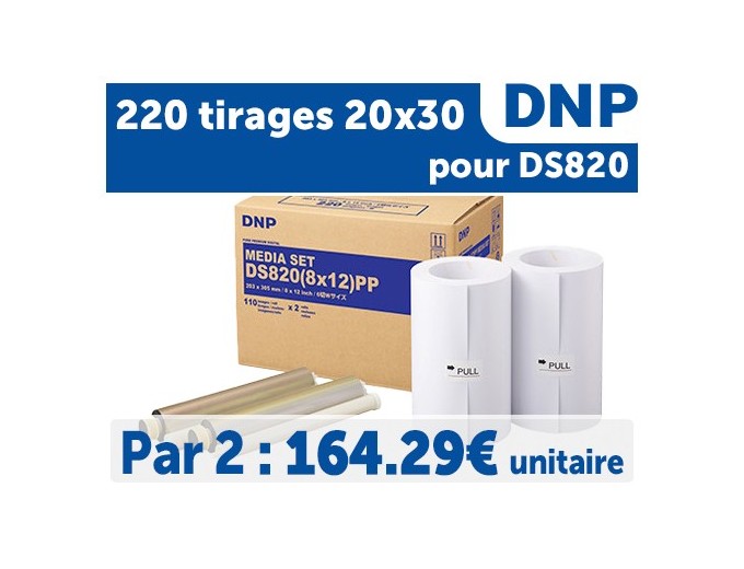 ** 2 PACK ** PAPIER DNP pour DS820  20x30 premium