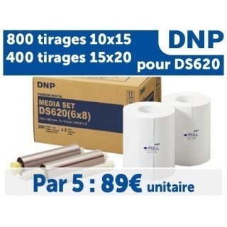 * 5 Pack ** PAPIER DNP pour DS620  10X15 X 15x20