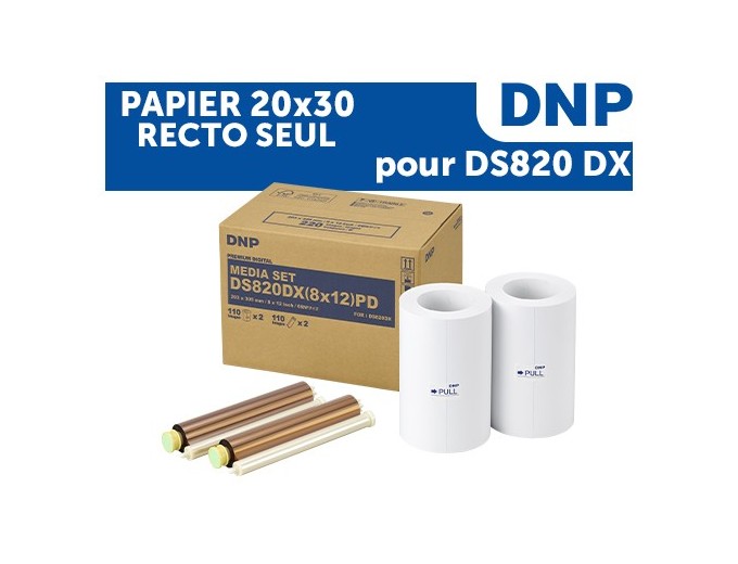 PAPIER DNP pour DS820DX 20x30 premium RECTO SEUL
