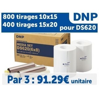 * 3 Pack ** PAPIER DNP pour DS620  10X15 X 15x20