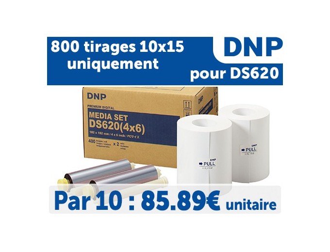 * 10 Pack * PAPIER DNP pour DS620 10X15 uniquement