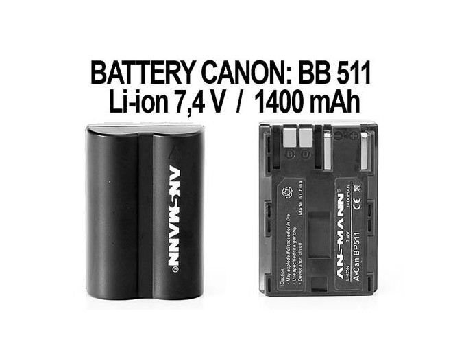 ANSMANN ACCUS POUR CANON BP511 74V 1400mAh