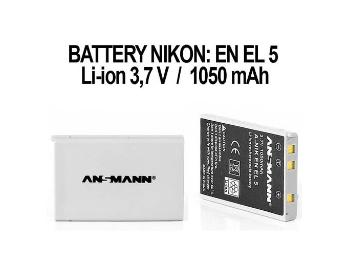 ANSMANN ACCUS POUR NIKON ENEL5  37V 1050mAh
