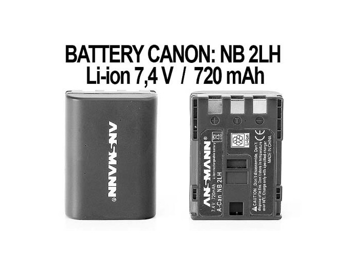 ANSMANN ACCUS POUR CANON NB2LH  74V 720mAh