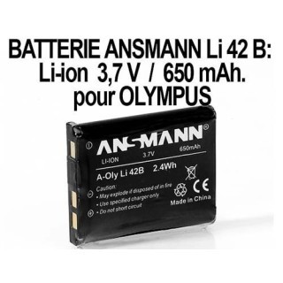 ANSMANN ACCUS POUR OLYMPUS LI42B   37V 650mAh
