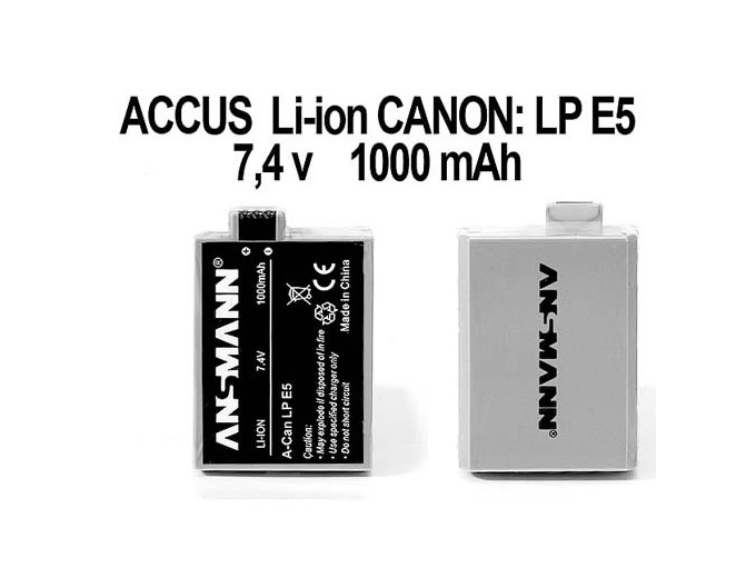 ANSMANN ACCUS POUR CANON LPE5  74V 1000mAh