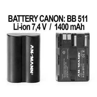 ANSMANN ACCUS POUR CANON BP511 74V 1400mAh