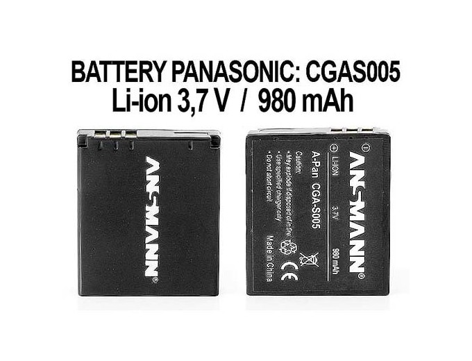 ANSMANN ACCUS POUR PANASONIC CGAS005  37V 980mAh