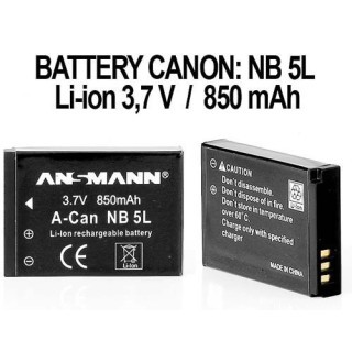 ANSMANN ACCUS POUR CANON NB5L  37V 750mAh
