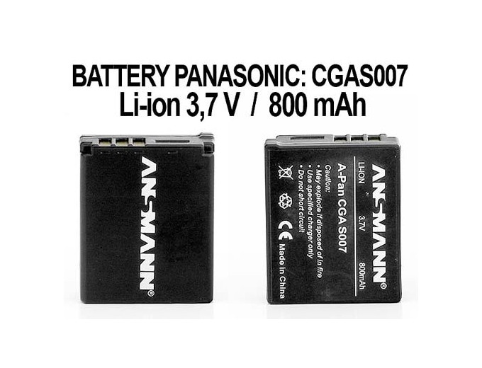 ANSMANN ACCUS POUR PANASONIC CGAS007  37V 800mAh