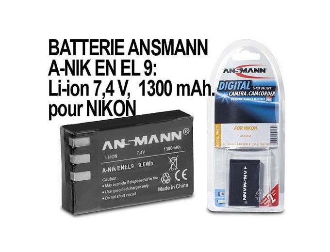 ANSMANN ACCUS POUR NIKON ENEL9