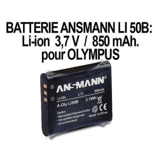 ANSMANN ACCUS POUR OLYMPUS LI50B   37V 770mAh