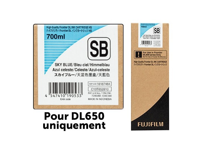 FUJI Encre BLEU CIEL 700ml  Minilab DL650 uniquem