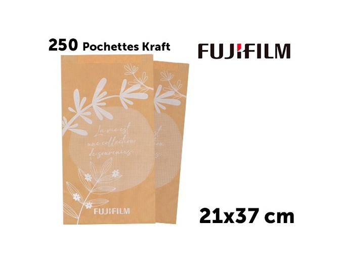 FUJI 250 x Grandes Pochettes Kraft Format 21 x 37