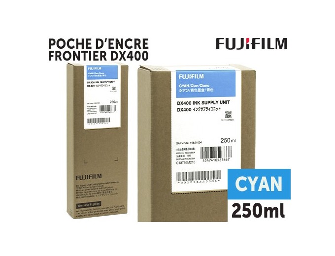 FUJI Poche d'Encre Frontier DX400 Cyan 250ml