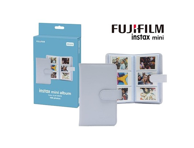 FUJI ALBUM mini 12 CLAY WHITE 108 PHOTOS INSTAX
