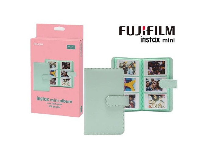 FUJI ALBUM mini 12 MINT GREEN 108 PHOTOS INSTAX