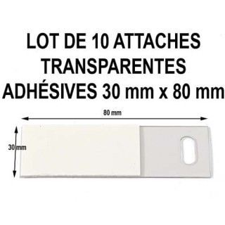 FILMOLUX LOT 10 ATTACHES  TRANSPARENTES ADH3x8cm