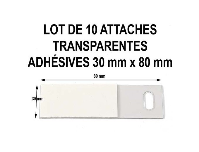 FILMOLUX LOT 10 ATTACHES  TRANSPARENTES ADH3x8cm