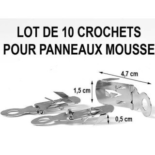 FILMOLUX LOT DE 10 CROCHETS POUR PANNEAU MOUSSE
