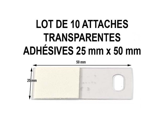 FILMOLUX LOT 10 ATTACHES TRANSPARENTES ADH2,5x5cm
