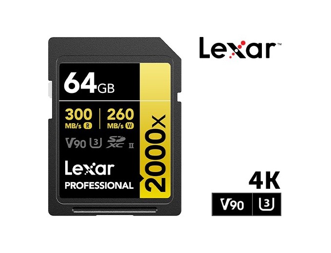Lexar SDXC 64Go 2000x Professionnal Class 10 UHSII